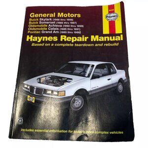 Haynes General Motors N-Cars Automotive Repair Manual 1986-1998 Buick Skylark So